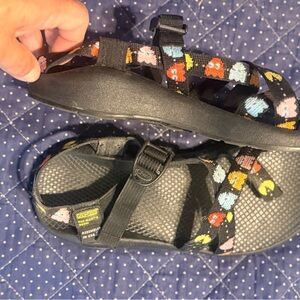 Chaco Black Sandals with Colorful PacMan Pattern. *MAKE AN OFFER. MUST SELL!!*